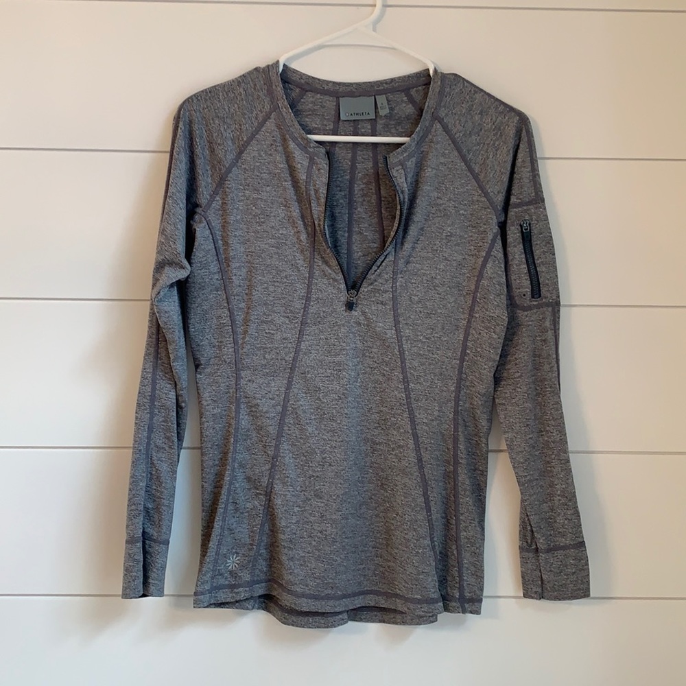 Athleta UPF 50, long sleeve 1/2 zip swim top
